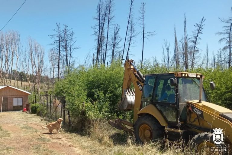 Nuestro personal de las unidades de Gestión del Riesgo de Desastres y Maquinaria, se encuentran elaborando líneas de cortafuegos, en Quitrico.