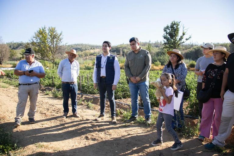 Día de campo en Quillón reunió a agricultores y autoridades en torno a la casa de sombra.
