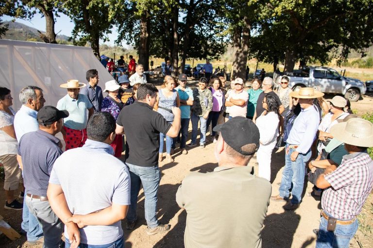 Día de campo en Quillón reunió a agricultores y autoridades en torno a la casa de sombra.