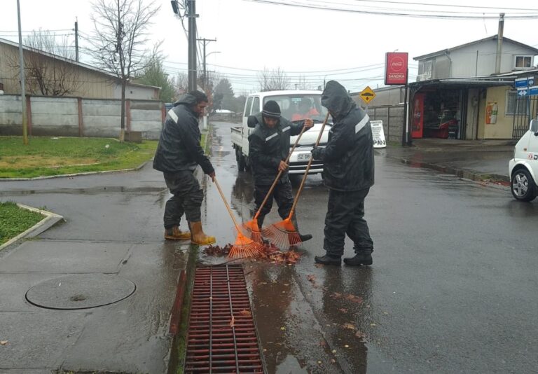 Seguimos desplegados en terreno reforzando los trabajos de limpieza de sumideros afectados por la acumulación de hojas y los fuertes vientos.
