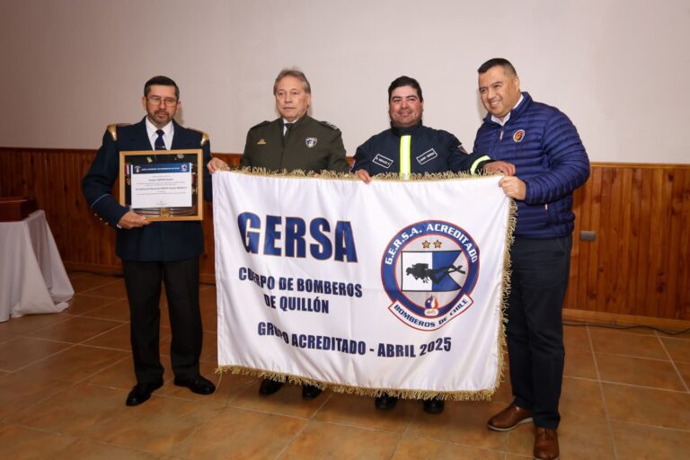 GERSA de bomberos de Quillón logra histórica acreditación nacional